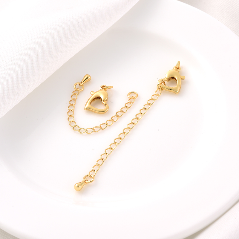 14K包金桃心扣尾链延长链手工DIY饰品配件项链手链可调节加长链条 - 图1