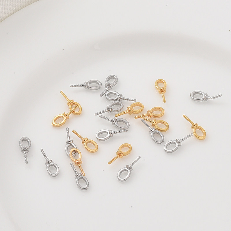 14K包金保色9字羊眼针手工diy饰品配件半孔珍珠吊坠扣项坠帽针,淘宝优惠券,粉丝福利购,淘宝优惠卷