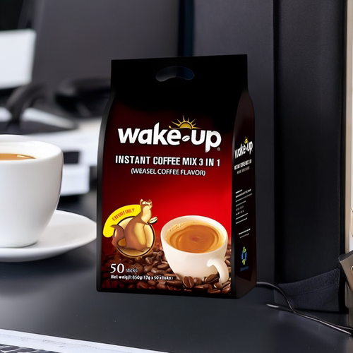 越南原装进口威拿wakeup猫屎咖啡味50条三合一速溶咖啡香浓850g - 图3