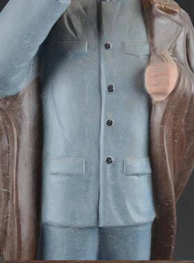 手绘斗彩毛主席站像仿古老货摆件