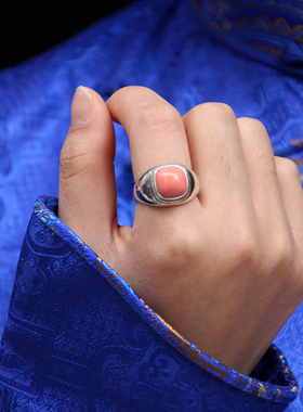 男女同款925银民族风实底戒指