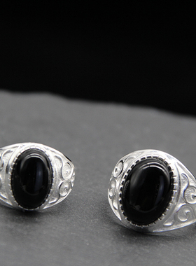 民族风925纯银情侣西藏情侣对戒