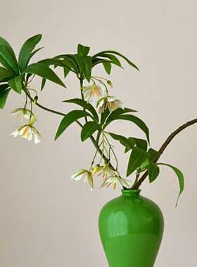 高档绿色陶瓷花瓶仿真花假花摆设