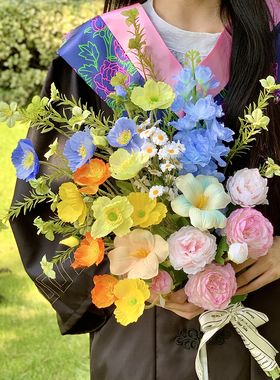 简约浪漫毕业手捧花混搭成品花束