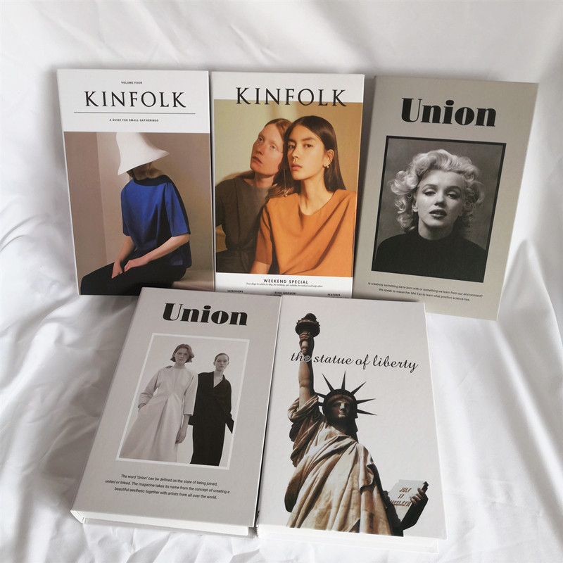 ins风北欧极简仿真假书道具 样板房客厅家居饰品杂志风拍照摆件