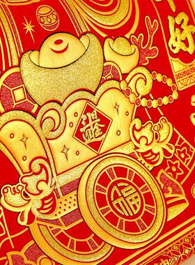 绒布财神挂画客厅商场招财