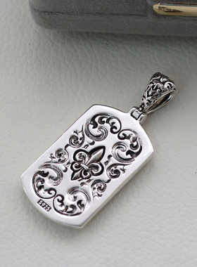 男女通用纯银军花吊坠