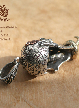 男女通用纯银朋克吊坠防过敏