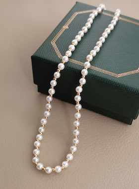 纯银贝珠女士简约项链