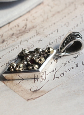 MS925纯银骷髅头百搭复古吊坠