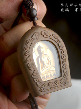 释迦牟尼佛汽车挂件绿檀