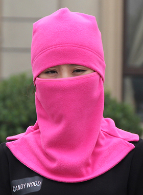 秋冬男女户外抓绒包头帽头套帽子