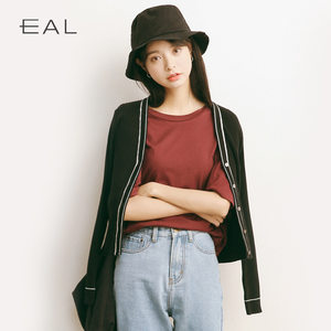 EAL羽迹春季开衫女针织衫短款外搭小毛衣长袖韩版修身外套A685