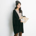 Áo lông EAL của phụ nữ Hàn Quốc màu rắn ren đan áo len của phụ nữ áo len dài lỏng cardigan thủy triều M619 - Đan Cardigan áo len kiểu hàn quốc cực đẹp Đan Cardigan