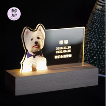 Long Bright Light Pet Memorabilia Footprints Pooch Dies Cat Paw Imprinted Hair Commemorative Photo Frame Ashes Photo Customize