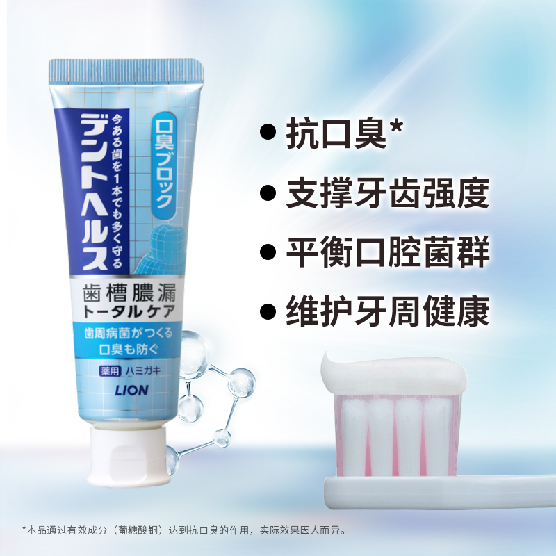 日本进口LION狮王专研抗口臭牙膏清新口气牙周护理防牙龈出血蛀牙 - 图0