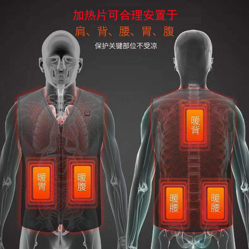 一拖三USB碳纤维发热片三档调温护腰护膝衣服马甲5v加热片可水洗 - 图1
