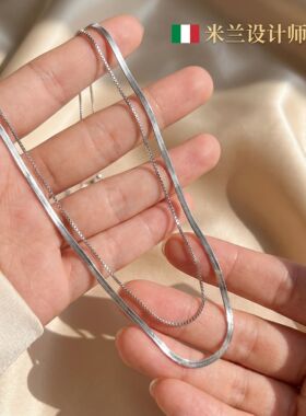 米兰【设计师】2026新款简约颈链欧美双层短款苏菲蛇锁骨项链女