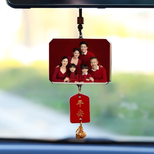车载挂件照片定制汽车内饰用品平安招财挂牌diy送男友后视镜吊坠 - 图2