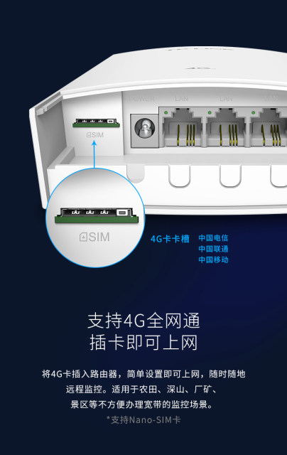 TP-LINK 室外防水4G移动路由器 4G插卡全网通移动电信联通 安防监控户外工程适用TL-TR903