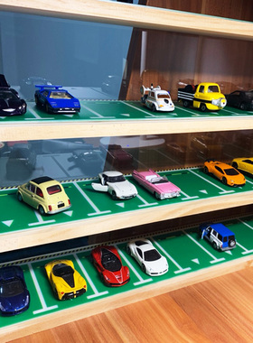 原木玩具车模小汽车展示盒