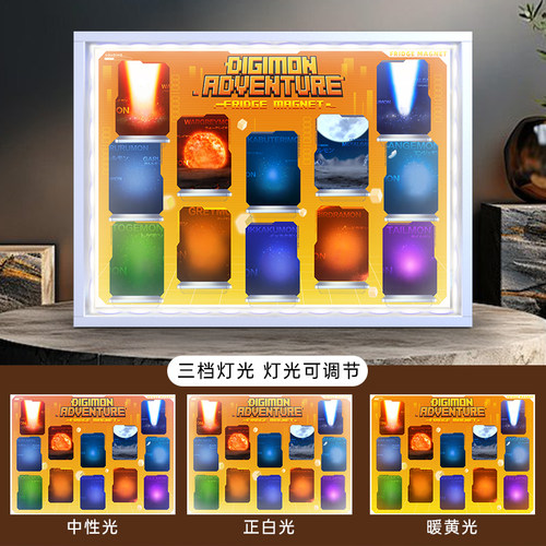 适用泡泡玛特数码宝贝冰箱贴系列手办盲盒周边收纳玩具场景展示盒 - 图2