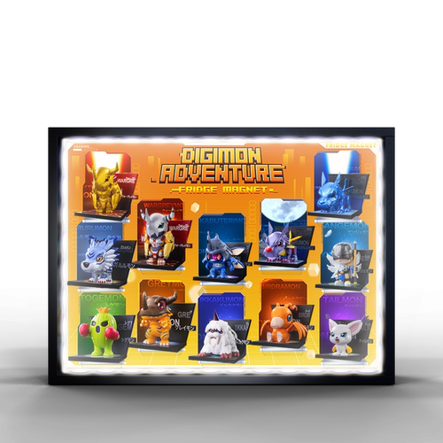 适用泡泡玛特数码宝贝冰箱贴系列手办盲盒周边收纳玩具场景展示盒 - 图3