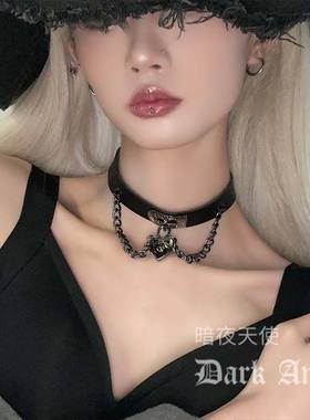 choker黑色朋克风脖颈金属锁骨链