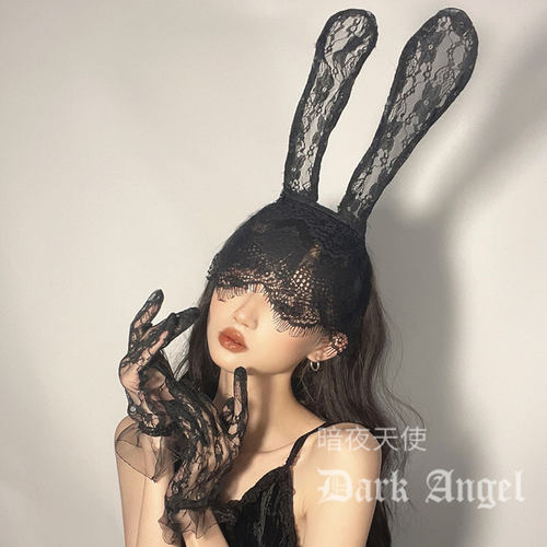 兔女郎头饰猫咪耳朵发箍情趣蕾丝头套cos道具lolita狐狸发夹发饰 - 图3