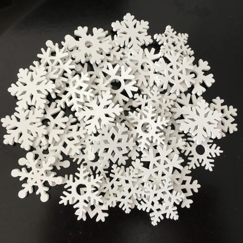 50粒/包3.5cm白色雪花圣诞系列木片手工diy木质工艺品幼儿园装饰 - 图1