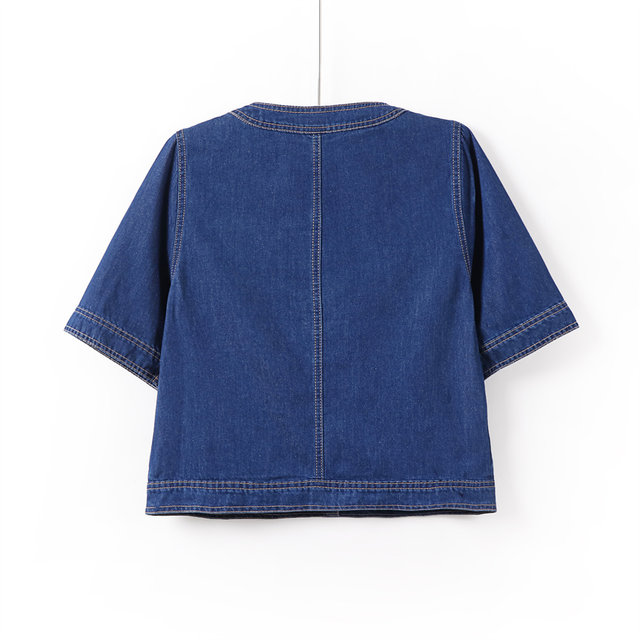 Korean style stylish sweet style cape short-sleeved denim jacket