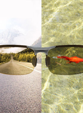 钓鱼眼镜可见水下三米看漂专用看水底找鱼射鱼高清偏光变色太阳镜