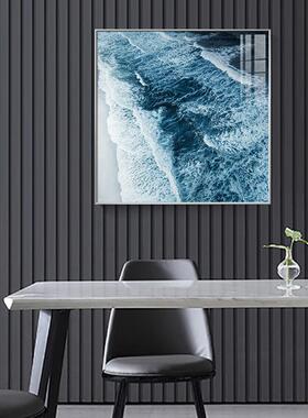方形大海浪花波纹客餐厅办公室画