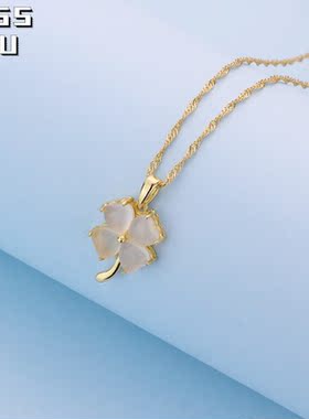 s925纯银天然玉髓女锁骨链