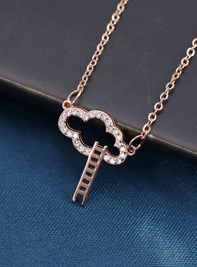 s925纯银轻奢云梯之巅吊坠锁骨链
