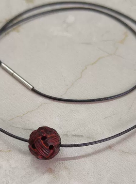 印度小叶紫檀精雕木质实木吊坠锁骨项链平安如意转运招财纳福貔貅