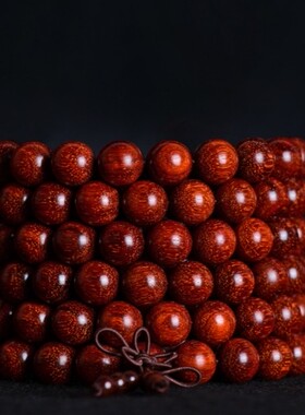 佛珠手串链紫檀木高油密同料顺纹