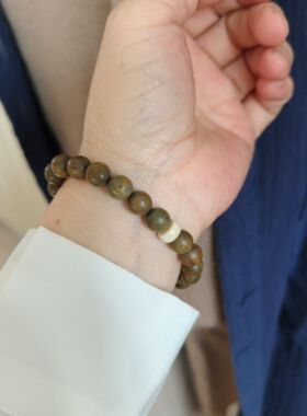 天然阿根廷老绿檀木手串男女南红玛瑙转运珠盘玩静心檀香念珠两戴
