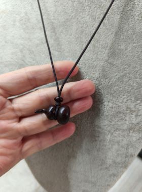 天然印度小叶紫檀精致小葫芦毛衣链福禄一生原创设计小众木质项链
