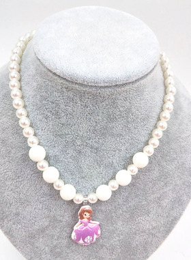 儿童珍珠项链手链2件套套装弹力串珠百搭女童宝宝公主饰品小礼物