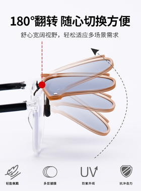 岩乐儿童超轻折叠偏光墨镜夹片