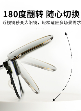 岩乐折叠偏光夹片太阳镜近视专用