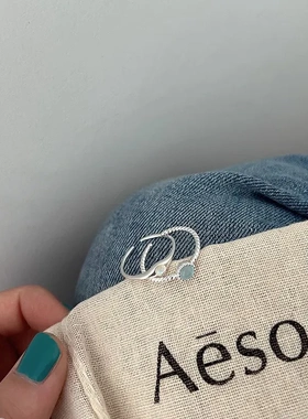 韩国ins风极简彩色石头戒指女小众设计高级感轻奢叠戴开口食指戒