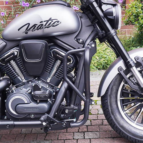 钱江闪600V2改装护杠摩托车保险杠铝合金折叠靠背快拆边包防摔杠 - 图0