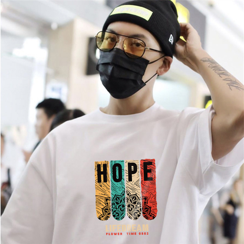 短袖男美式复古oversize纯棉t恤 初己T恤