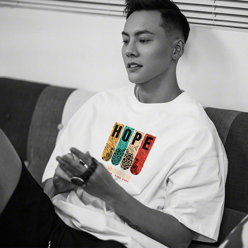 短袖男美式复古oversize纯棉t恤 初己T恤