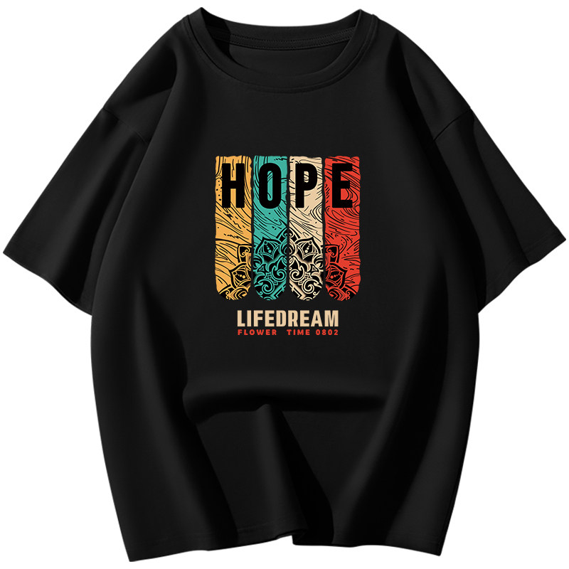 短袖男美式复古oversize纯棉t恤 初己T恤