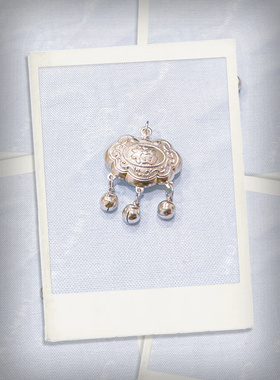 S999足银百福儿童百福锁 时尚挂坠