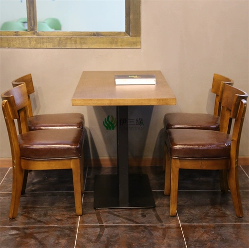 Ретро сплошной древесина западного ресторана для барбекю на стол стул стул кофе кафе холодные напитки Магазин молока чай Магазин быстрого питания винный стол и комбинация стула