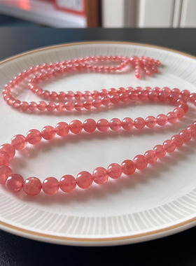 天然阿根廷红纹石手链 冰种收藏级红纹石手塔 塔珠项链招桃花